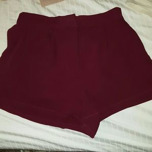 Maroon flowy shorts