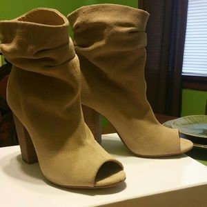 Sexy Tan Suede Slouch Booties by Nine West