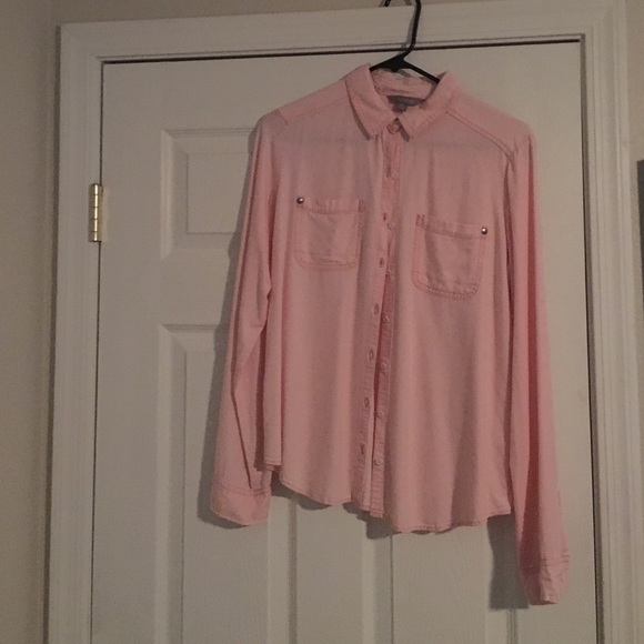 Pink button up shirt