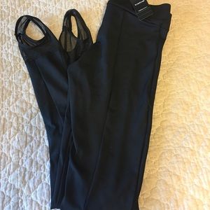 Black bebe powermesh stirrup leggings