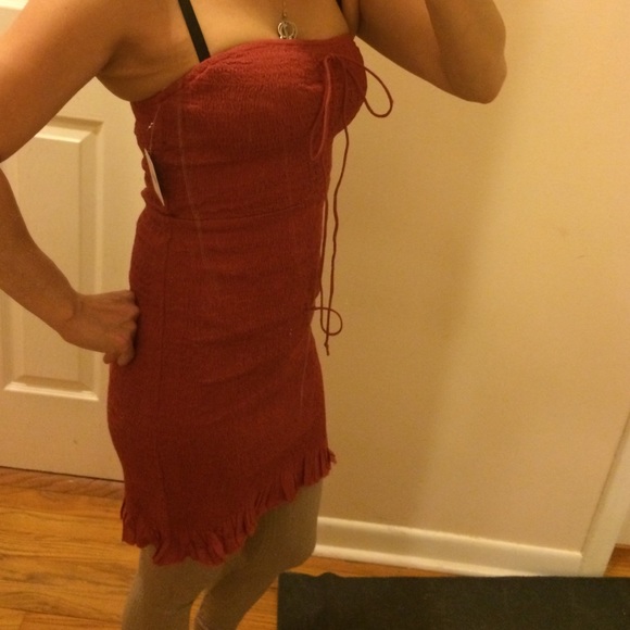 Free people BNWT rust orange dress halter style - Picture 3 of 4