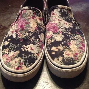 Floral Slip On Vans Size 8