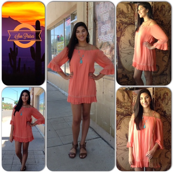 ❌BIG SALE Coral Boho Dress-Host Pick - Picture 2 of 4