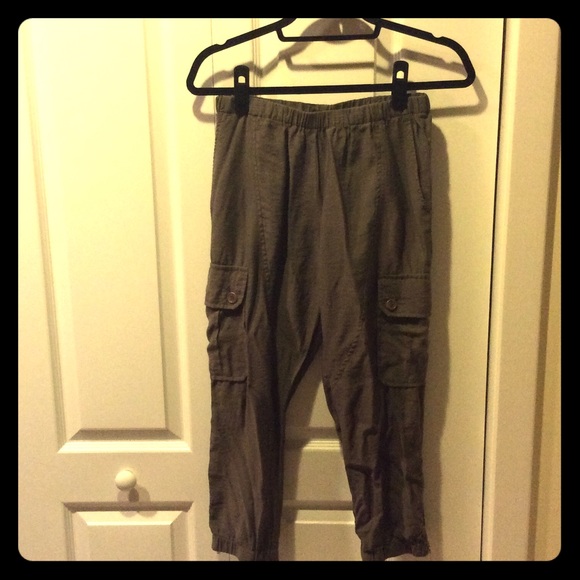 Green army style pants
