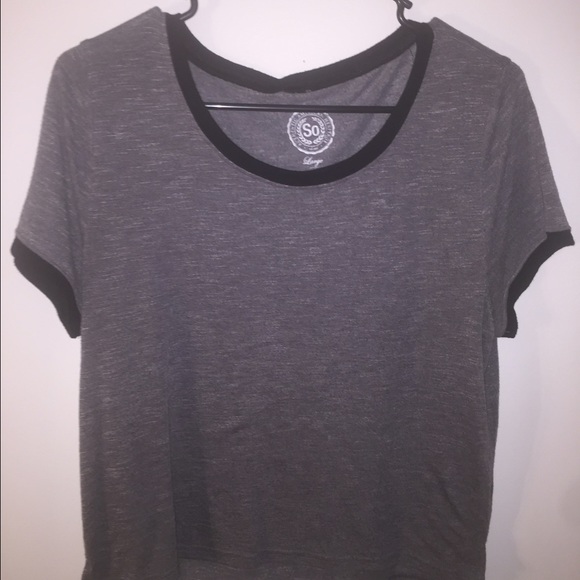 Black and gray "SO" top