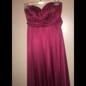 Strapless Red Dress ties in the back