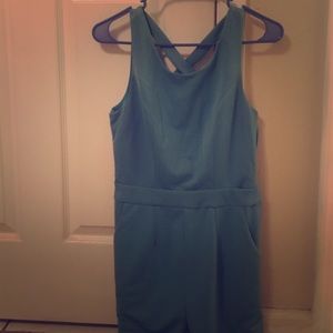 aqua romper with cute back design