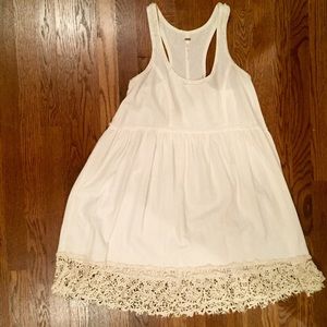Beautiful free people cream sundress with crochet