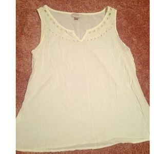 LOFT Cream Sleeveless Blouse LOFT Cream Sleeveless Blouse