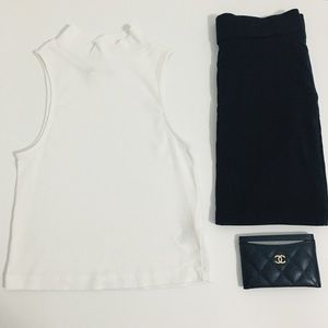 H&M white turtle neck crop top size S