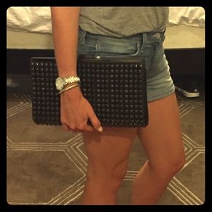 Herve Leger oversized beaded clutch