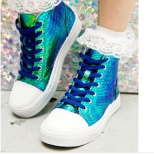 Mermaid scale high top sneakers