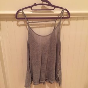 Free people grey flowy top! Size small