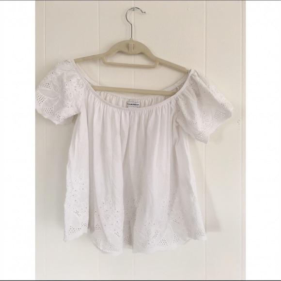 Whit Cropped Off-the-Shoulder Top