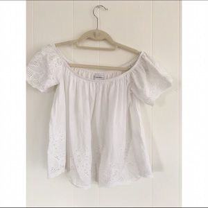 Whit Cropped Off-the-Shoulder Top