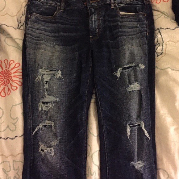 American eagle "destroyed" dark blue jegging