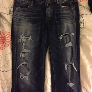 American eagle "destroyed" dark blue jegging