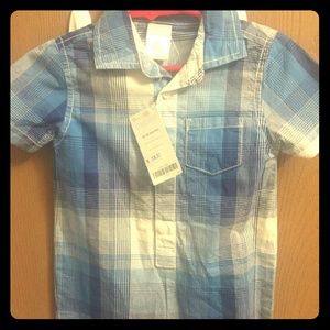 Blue Plaid Romper