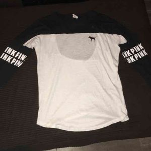 PINK long sleeve open back tee