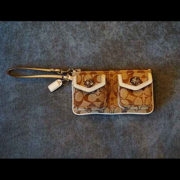 Genuine Canvas Coach Wristlet