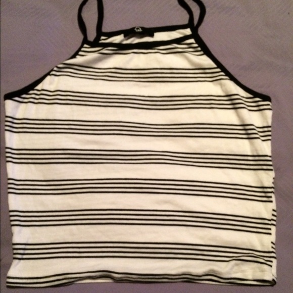 Soft black and white crop top