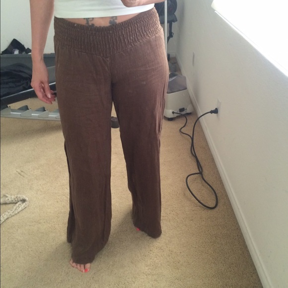 Bebe brown linen pants