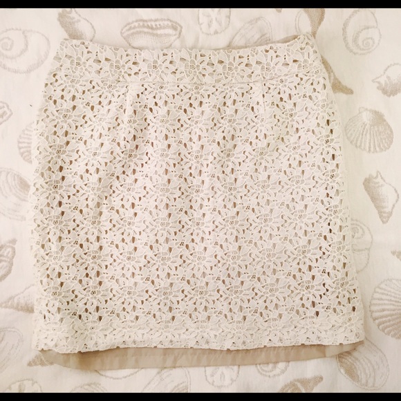 Ann Taylor LOFT Petites Floral Lace Overlay Skirt