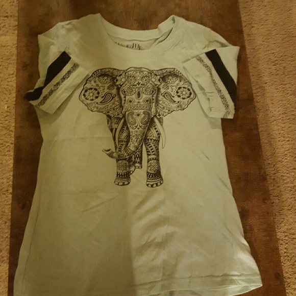 Teal elephant top