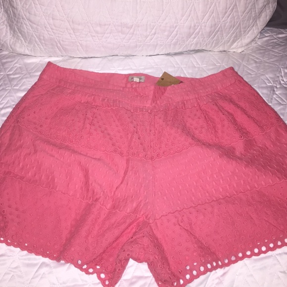 Pink shorts with zipper, Never used