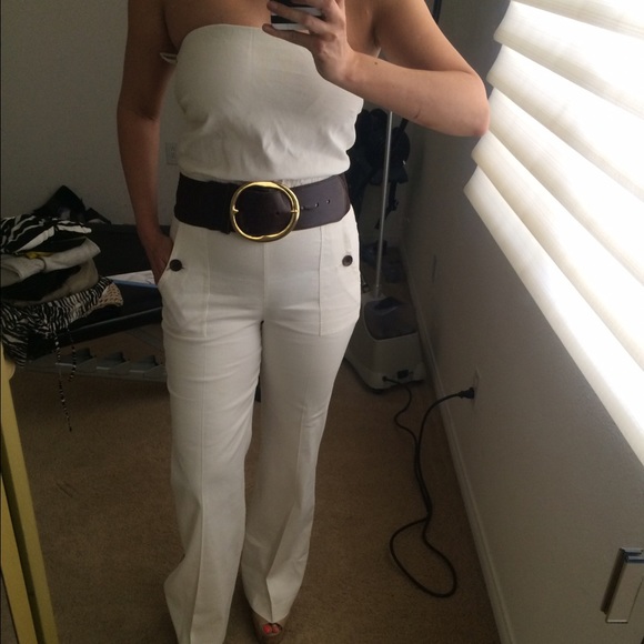 Bebe white jumpsuit