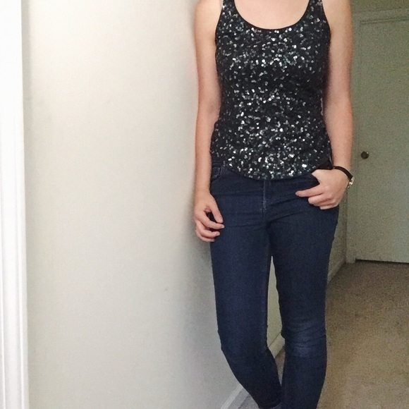 Sequined tank top