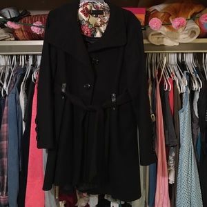Long Steve Madden winter skirted pea coat