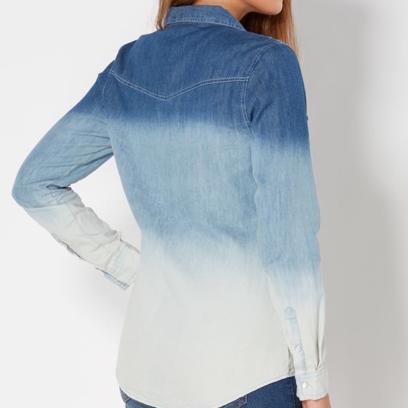 💔Sold! Ombre Chambray Button Down Plus Size 1X - Picture 2 of 3