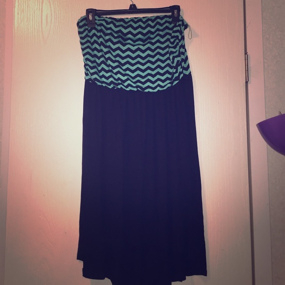 Chevron  Teal dress