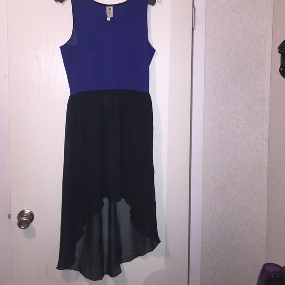 High-low Blue and black dress
