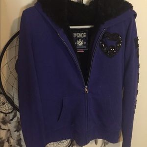 Pink Victoria's Secret fur hoodie/coat