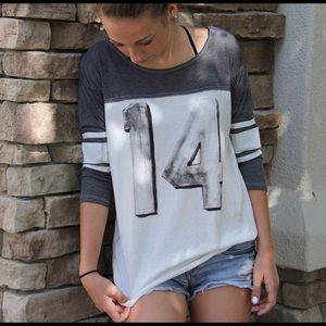 White and Gray Baseball Tee