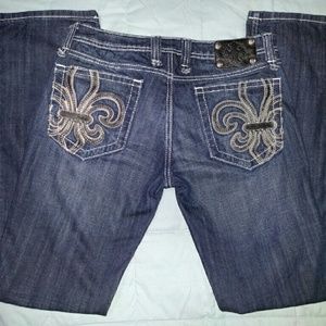 Fleur-de-lis Jean in Midnight by Miss Me