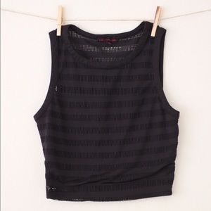 Black sleeveless crop top