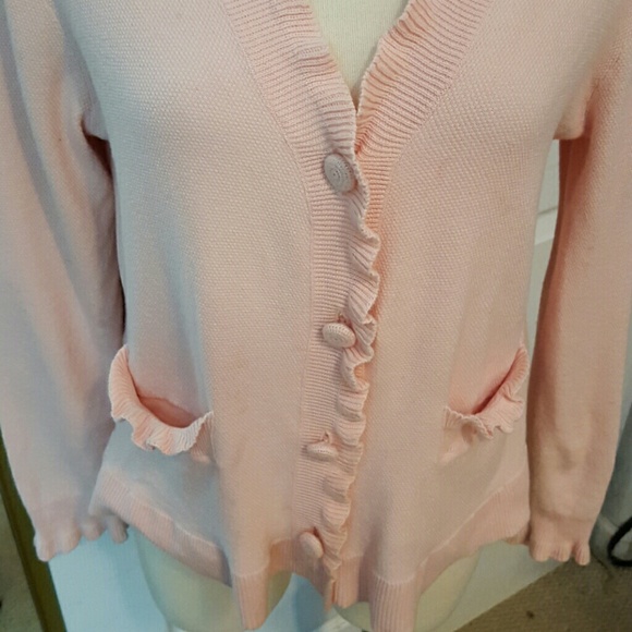 J JILL COTTON CARDIGAN SOFT PINK - Picture 2 of 4