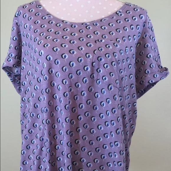 Anthropologie Lilka casual tee shirt Sz L purple