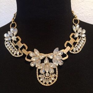 Gold and rhinestone statement necklace