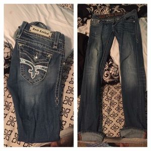 Size 28 blue sequin rock revivals