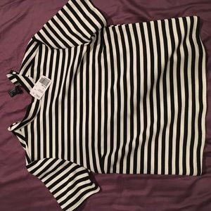 black and white striped turtle neck