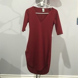 dark red dress