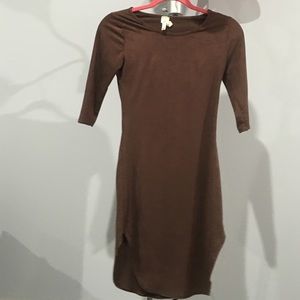 brown suede dress