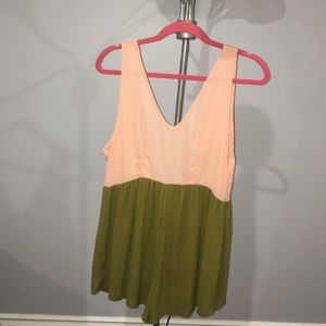 salmon and leafy green romper
