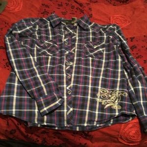 Beautiful Harley Davidson plaid shirt