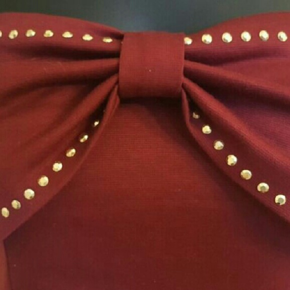 SOLD ~ Charlotte Russe Burgundy Crop Top - Picture 2 of 3