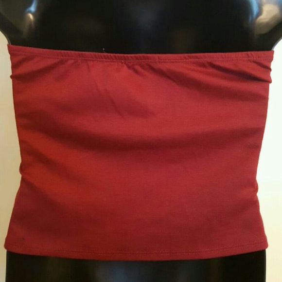 SOLD ~ Charlotte Russe Burgundy Crop Top - Picture 3 of 3